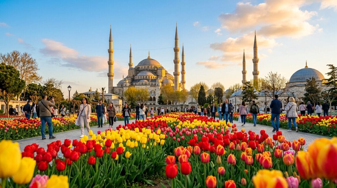أفضل وقت لزيارة تركيا 2026 مسجد السلطان أحمد في الربيع