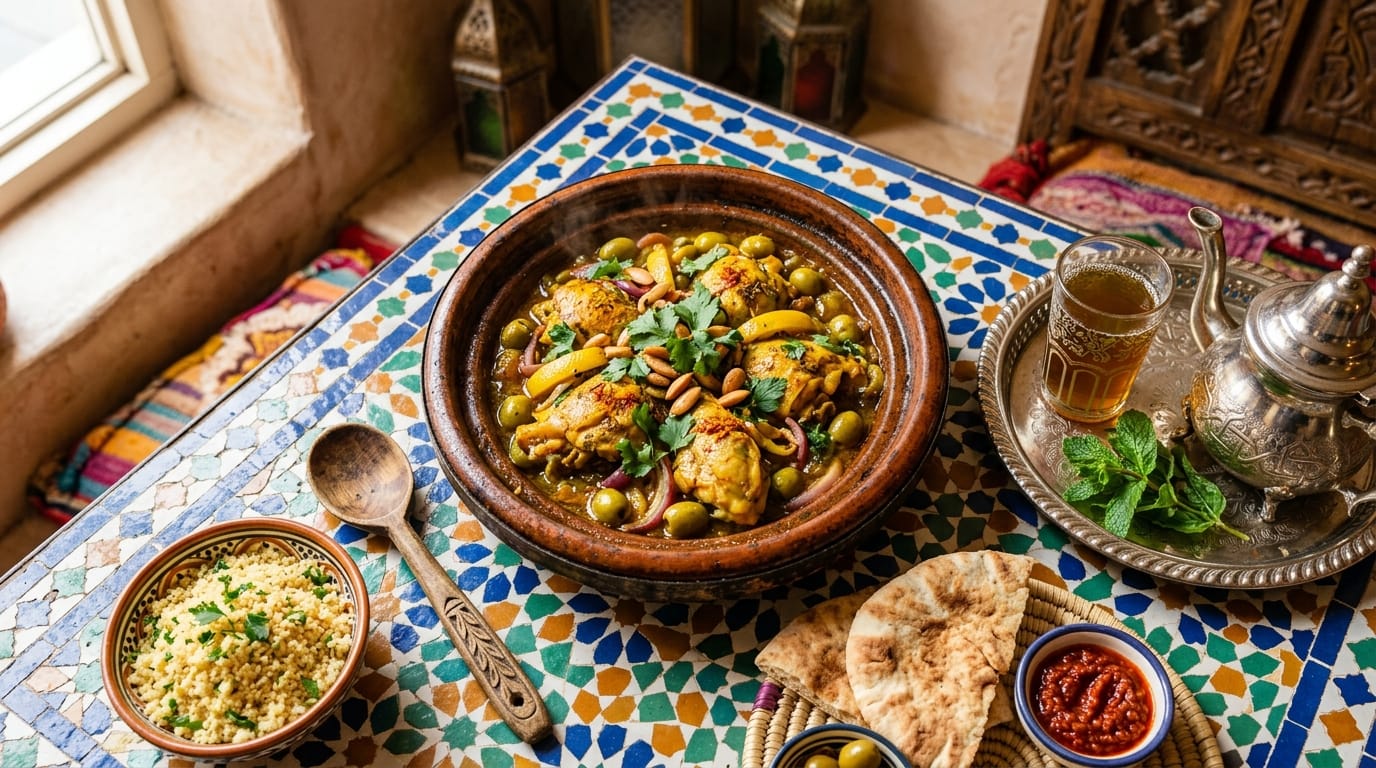 تكلفة السفر إلى المغرب 2026 - طاجين مغربي تقليدي