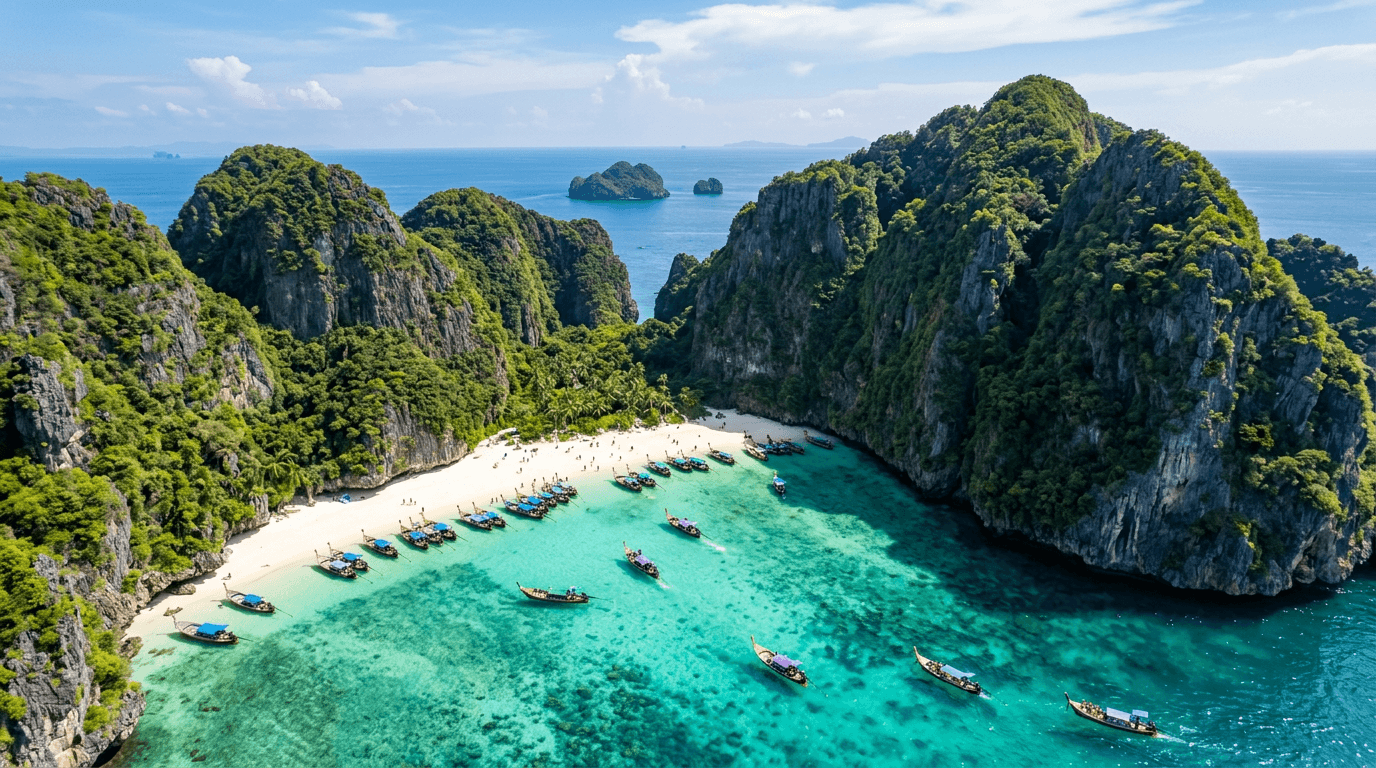 جزيرة بوكيت تايلاند - شواطئ فيروزية وصخور جيرية