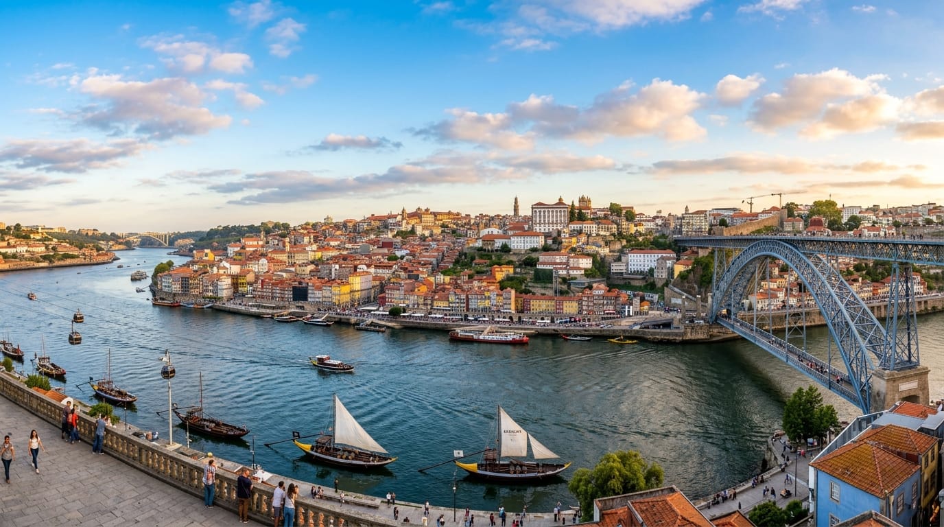 تكلفة السفر إلى البرتغال 2026 - مدينة بورتو وجسر دوم لويس