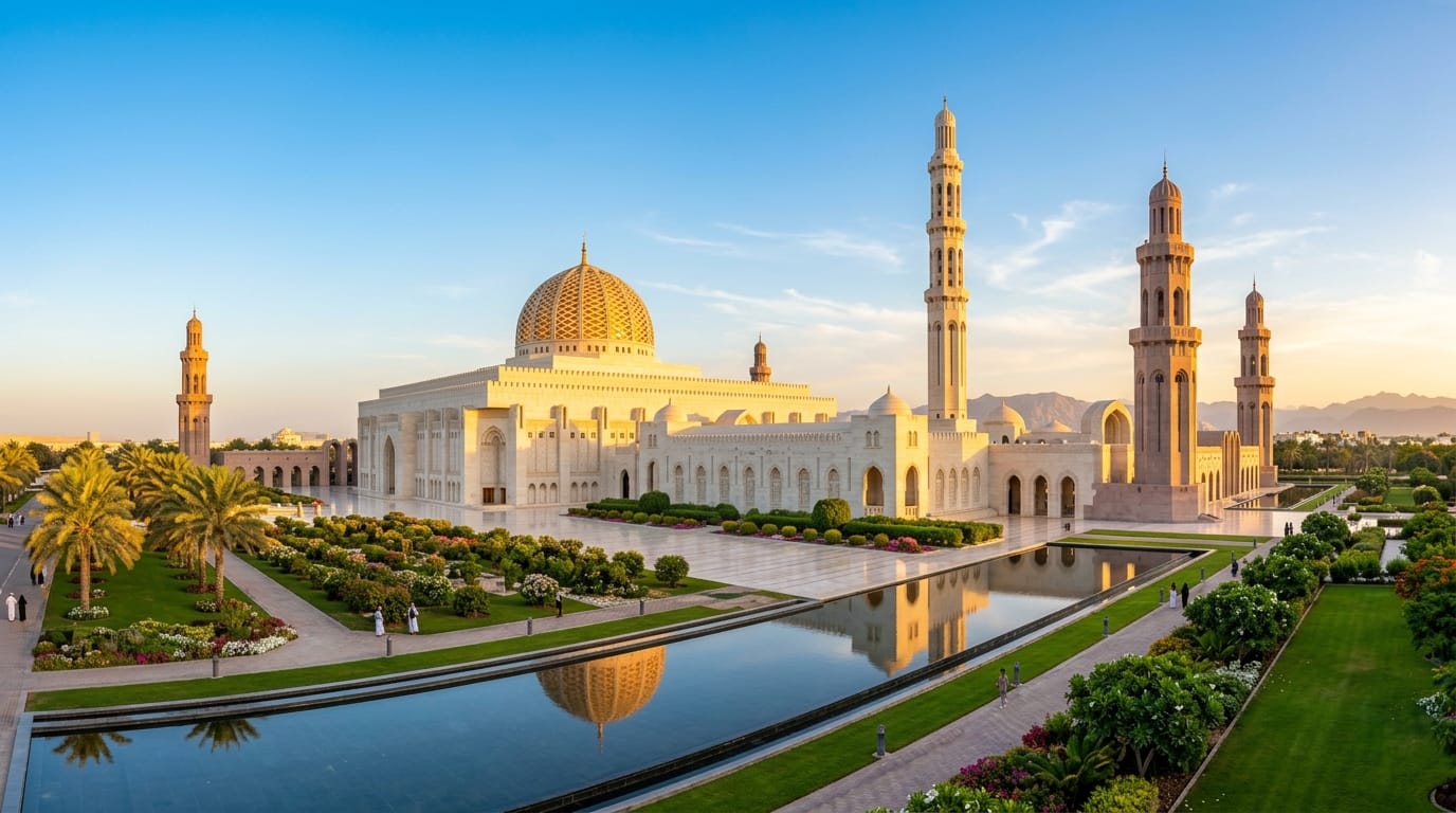 تكلفة السفر إلى سلطنة عمان 2026: جامع السلطان قابوس الأكبر في مسقط
