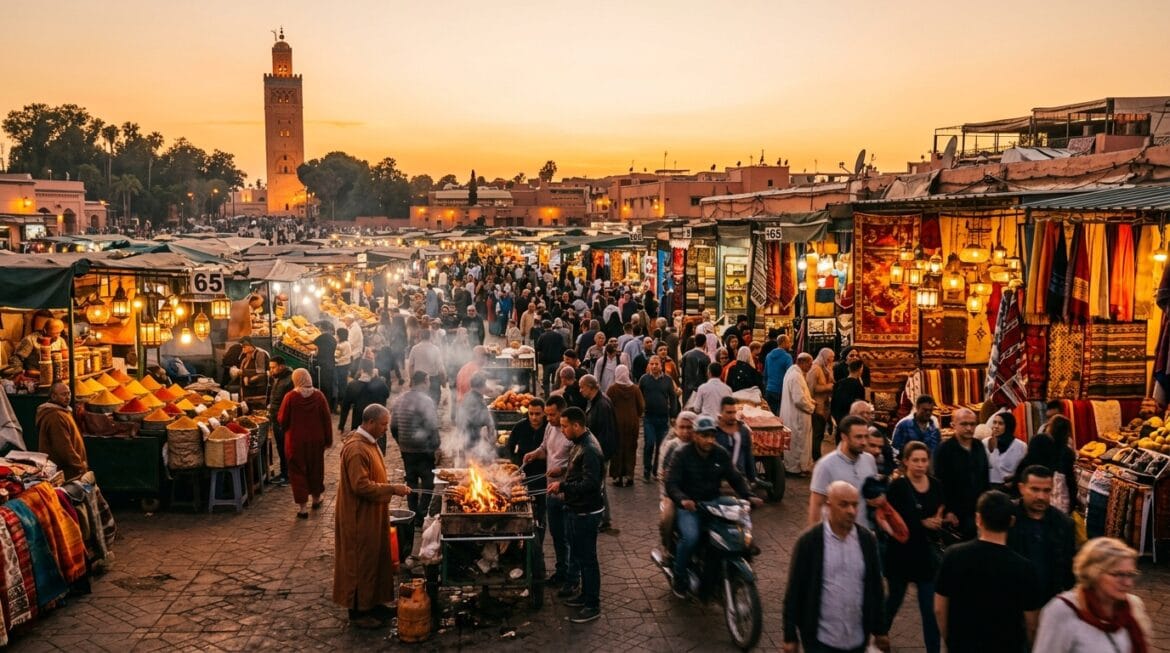 تكلفة السفر إلى المغرب 2026 - ساحة جامع الفنا مراكش