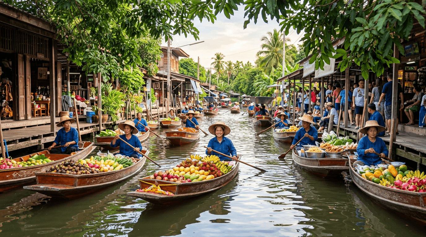 السوق العائم في تايلاند - تجربة سياحية مميزة