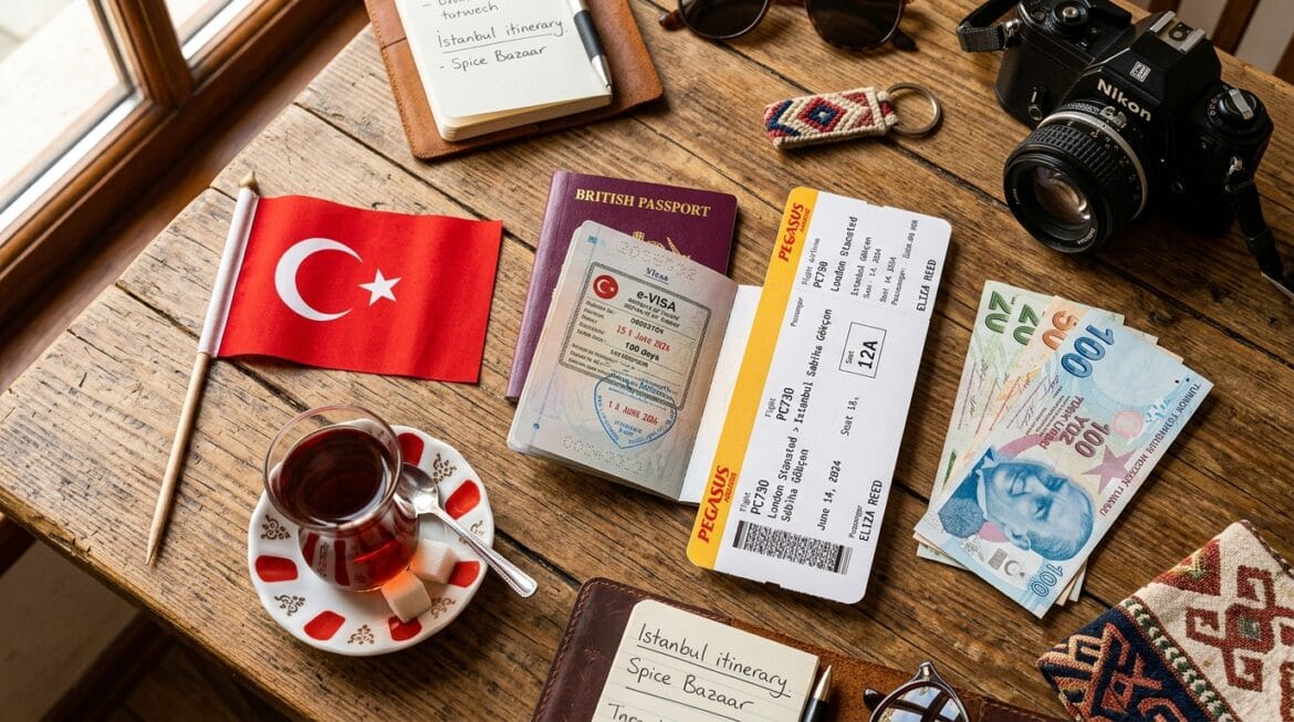 فيزا تركيا والتصريح الأمني للمصريين 2026 - جواز سفر مع تأشيرة تركيا