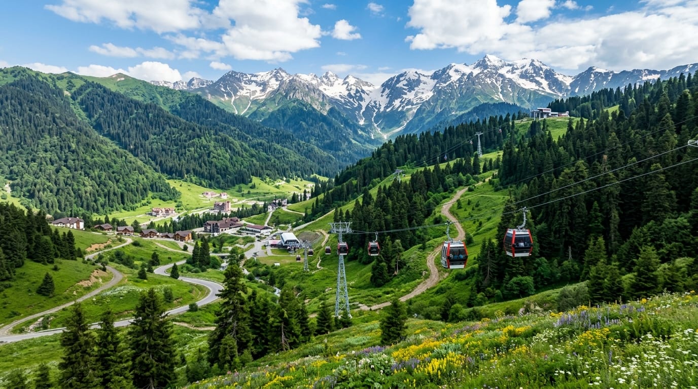 جبال قابالا أذربيجان تلفريك وطبيعة