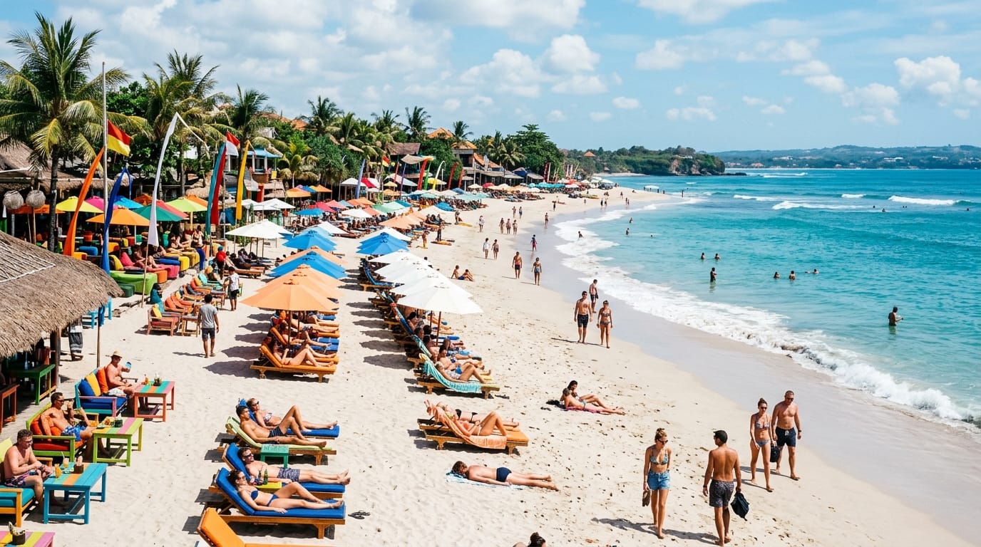 السياحة في بالي - شاطئ سيمينياك الرملي الجميل