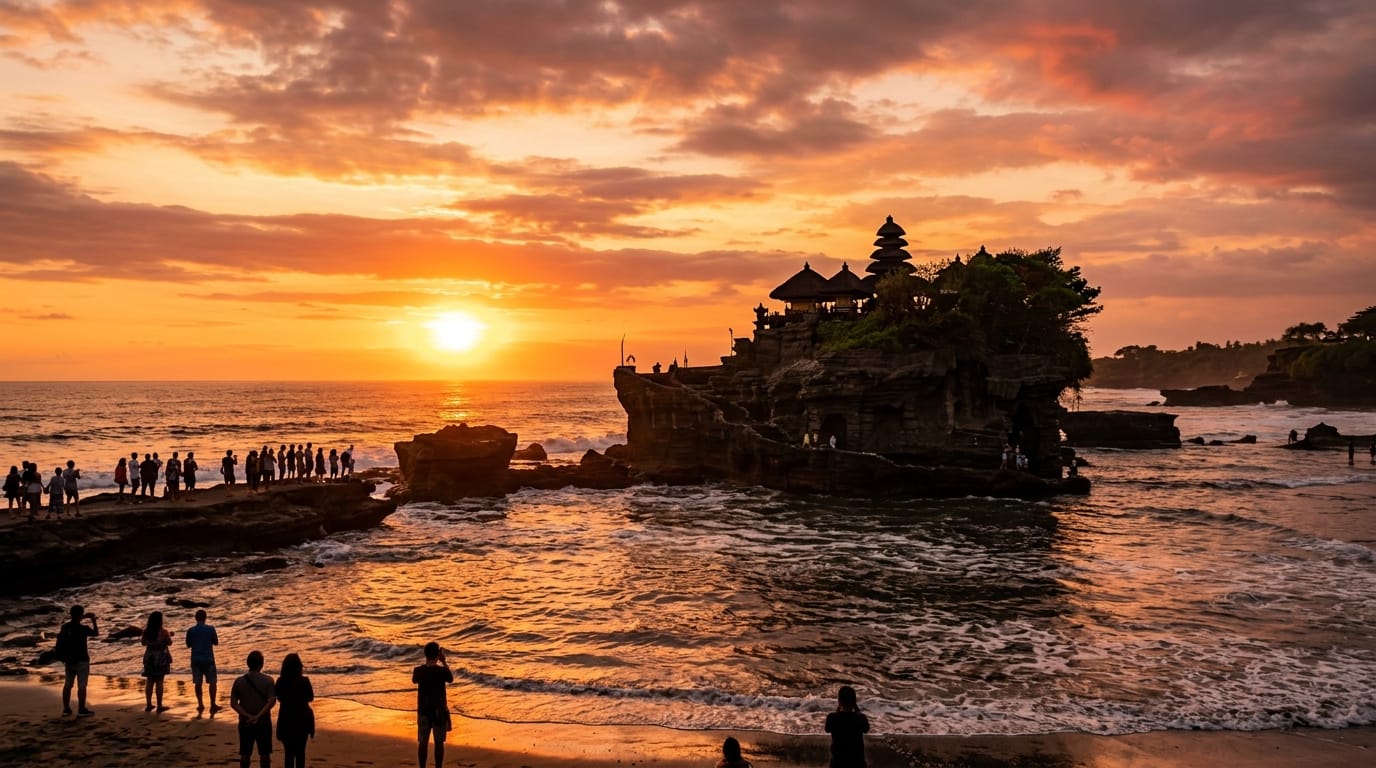 السياحة في بالي - معبد تاناه لوت فوق الصخر في البحر