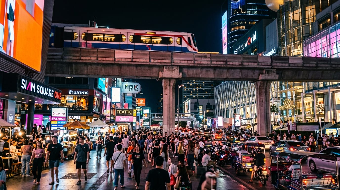 بانكوك ليلاً - شوارع سيام المضيئة والسياحة في بانكوك 2026