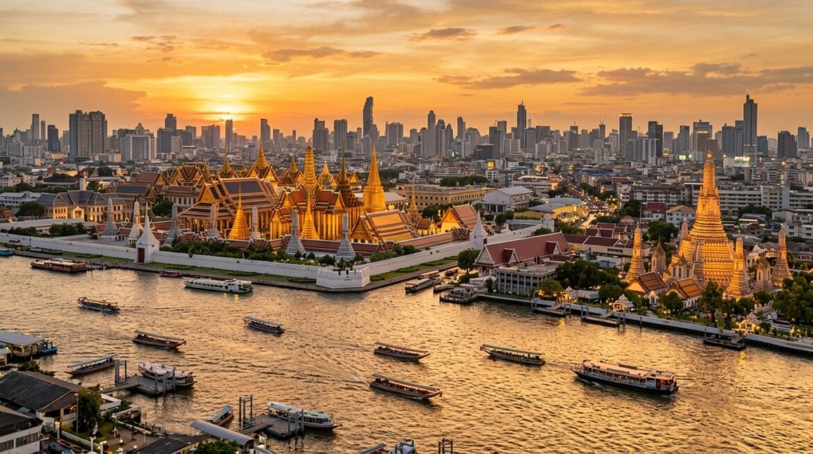 السياحة في بانكوك 2026 - منظر بانورامي لبانكوك وقصر الملكي