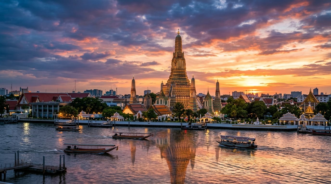 السياحة في بانكوك 2026 - معبد وات أرون على نهر تشاو فرايا