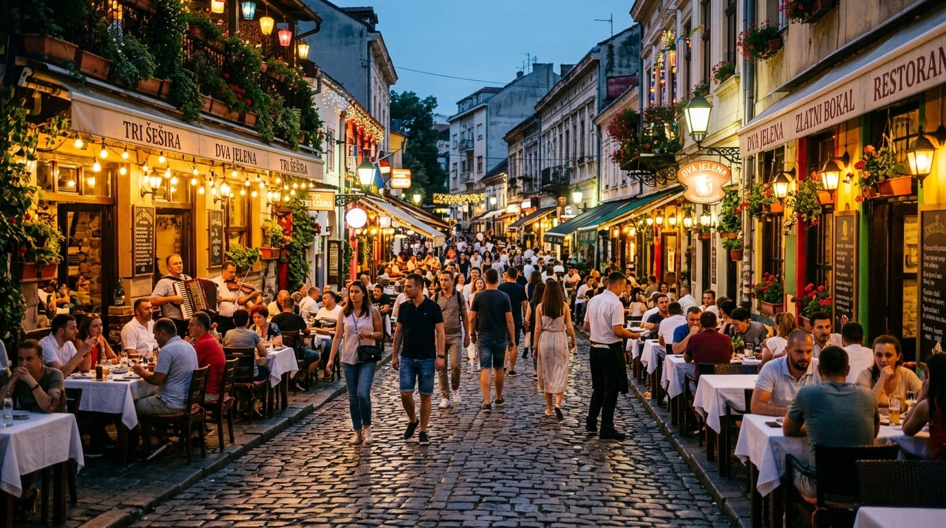 شارع سكادارليا البوهيمي في بلغراد صربيا