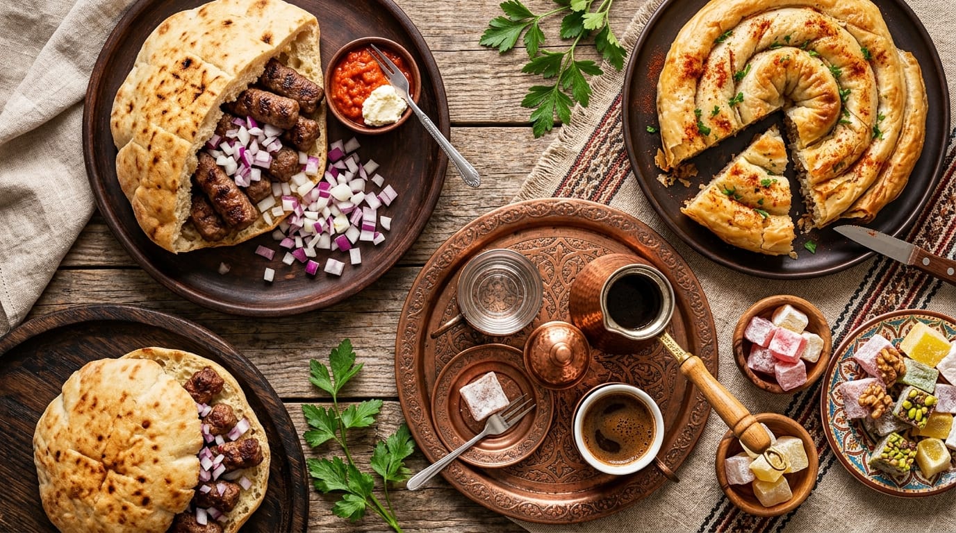 الأكل البوسني التقليدي شيفابي وبوريك