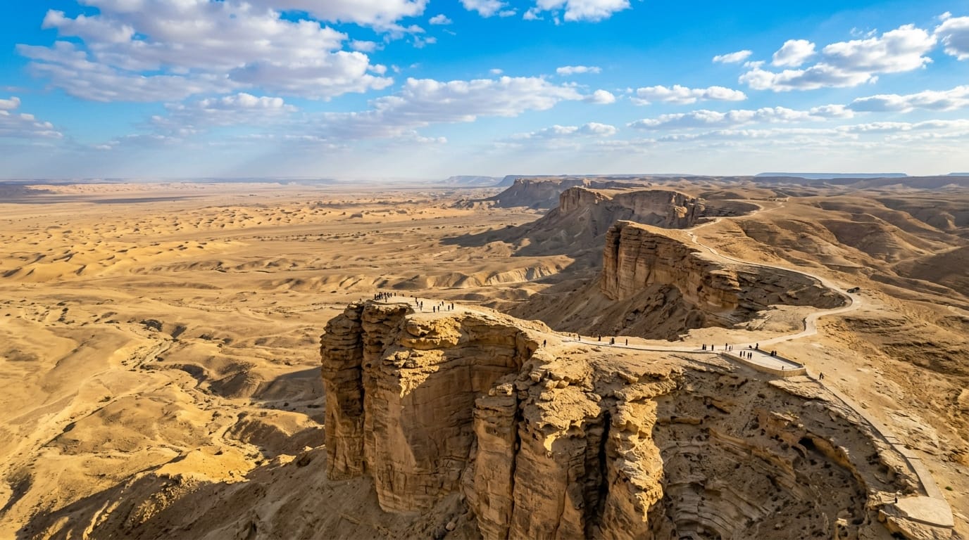 حافة العالم الرياض - منحدرات صحراوية مذهلة قرب العاصمة السعودية