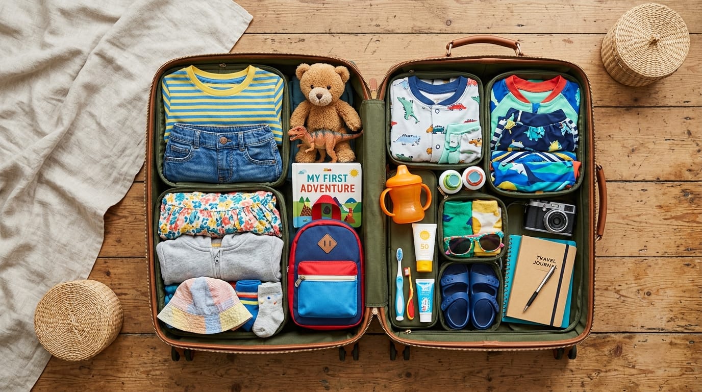 رحلات العائلات مع الأطفال 2026 - تعبئة حقيبة الأطفال بذكاء