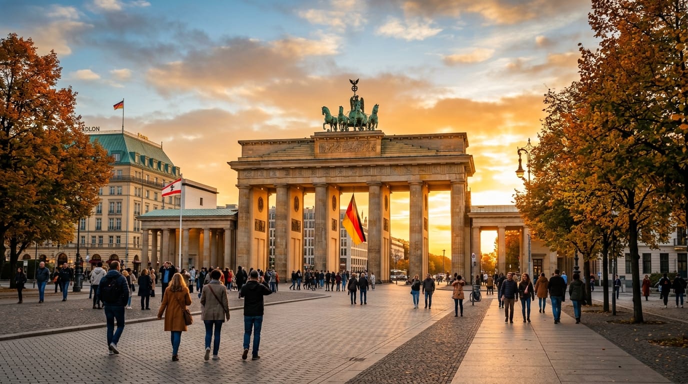 فيزا ألمانيا للمصريين 2026 - بوابة براندنبورغ في برلين عاصمة ألمانيا