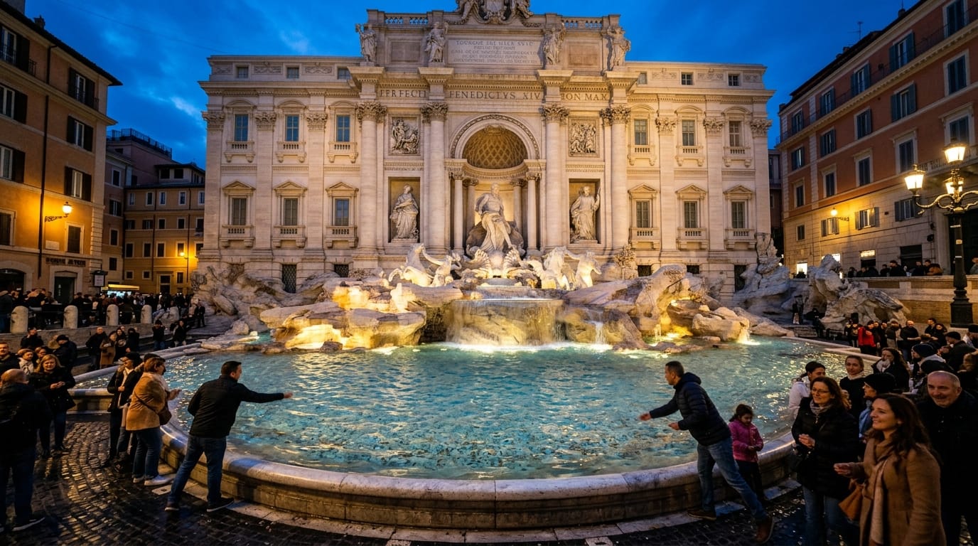 روما إيطاليا نافورة تريفي - وجهة المصريين بعد الحصول على فيزا إيطاليا 2026