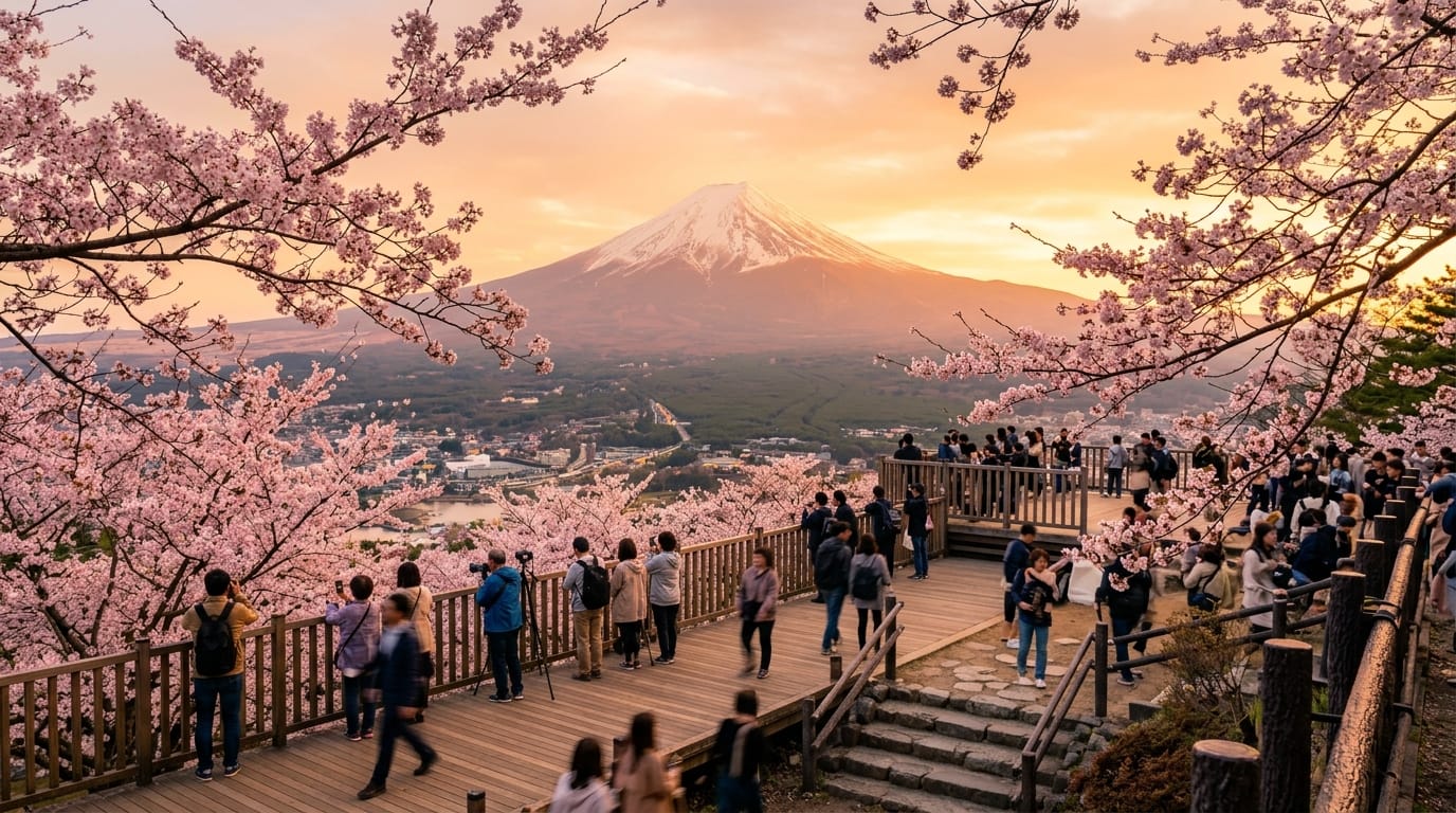 فيزا اليابان للمصريين 2026 - جبل فوجي وأزهار الكرز