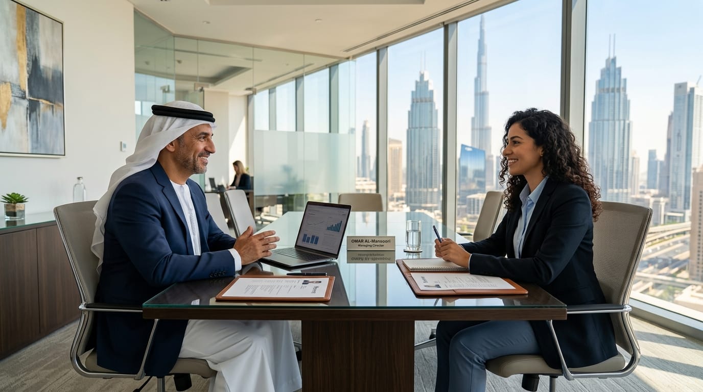 مقابلة عمل احترافية في شركة إماراتية حديثة بأجواء عصرية