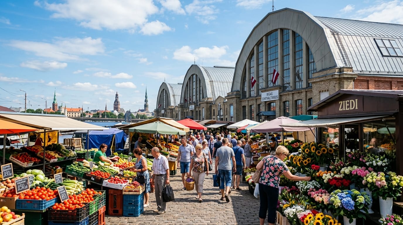 السوق المركزي في ريغا لاتفيا والمعالم السياحية
