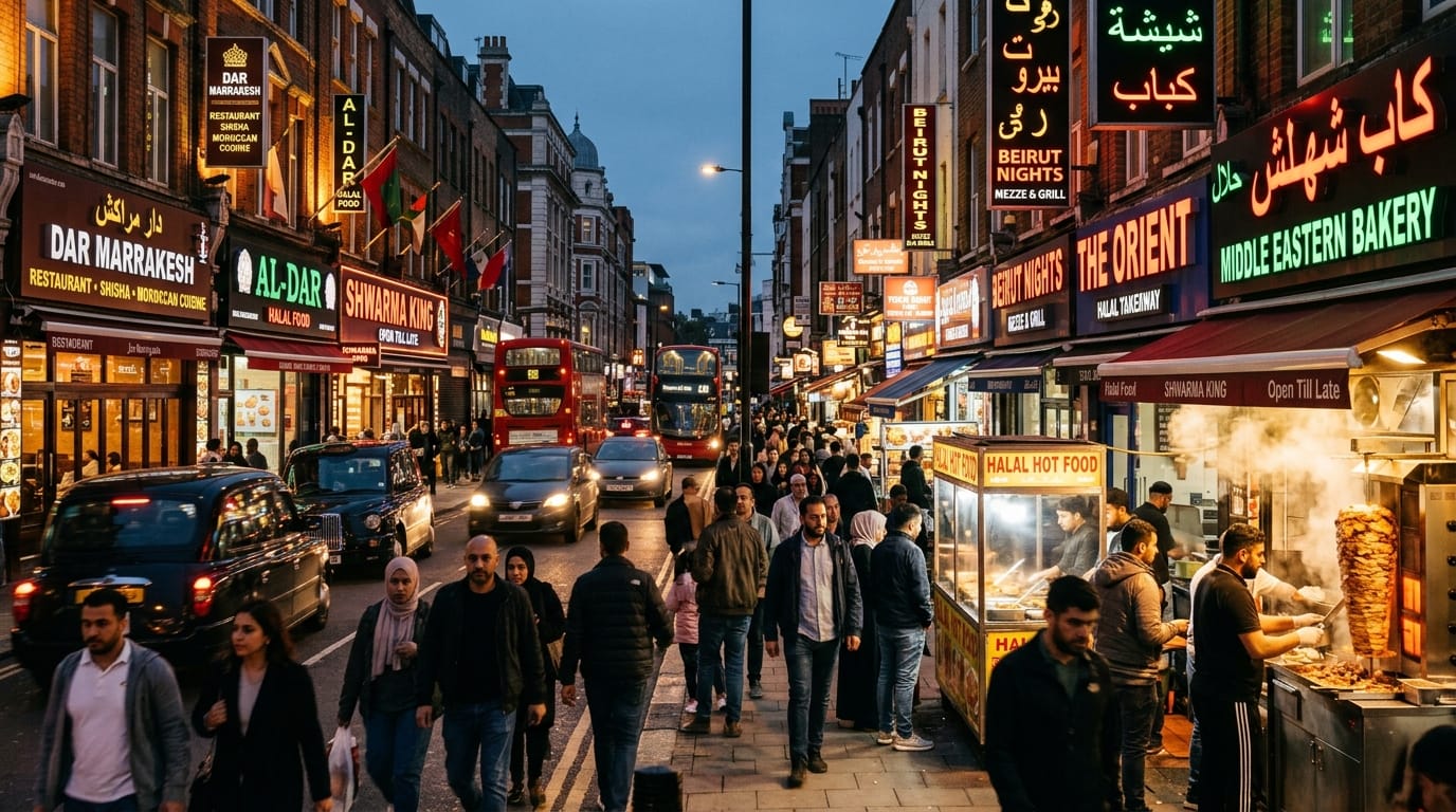 السياحة في لندن 2026 - الأكل الحلال في إيدجوير رود