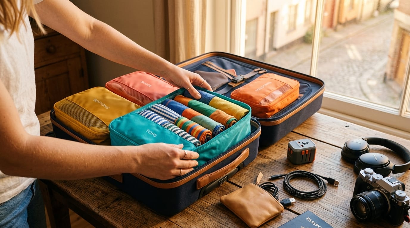 تجهيز حقيبة السفر وترتيب الملابس