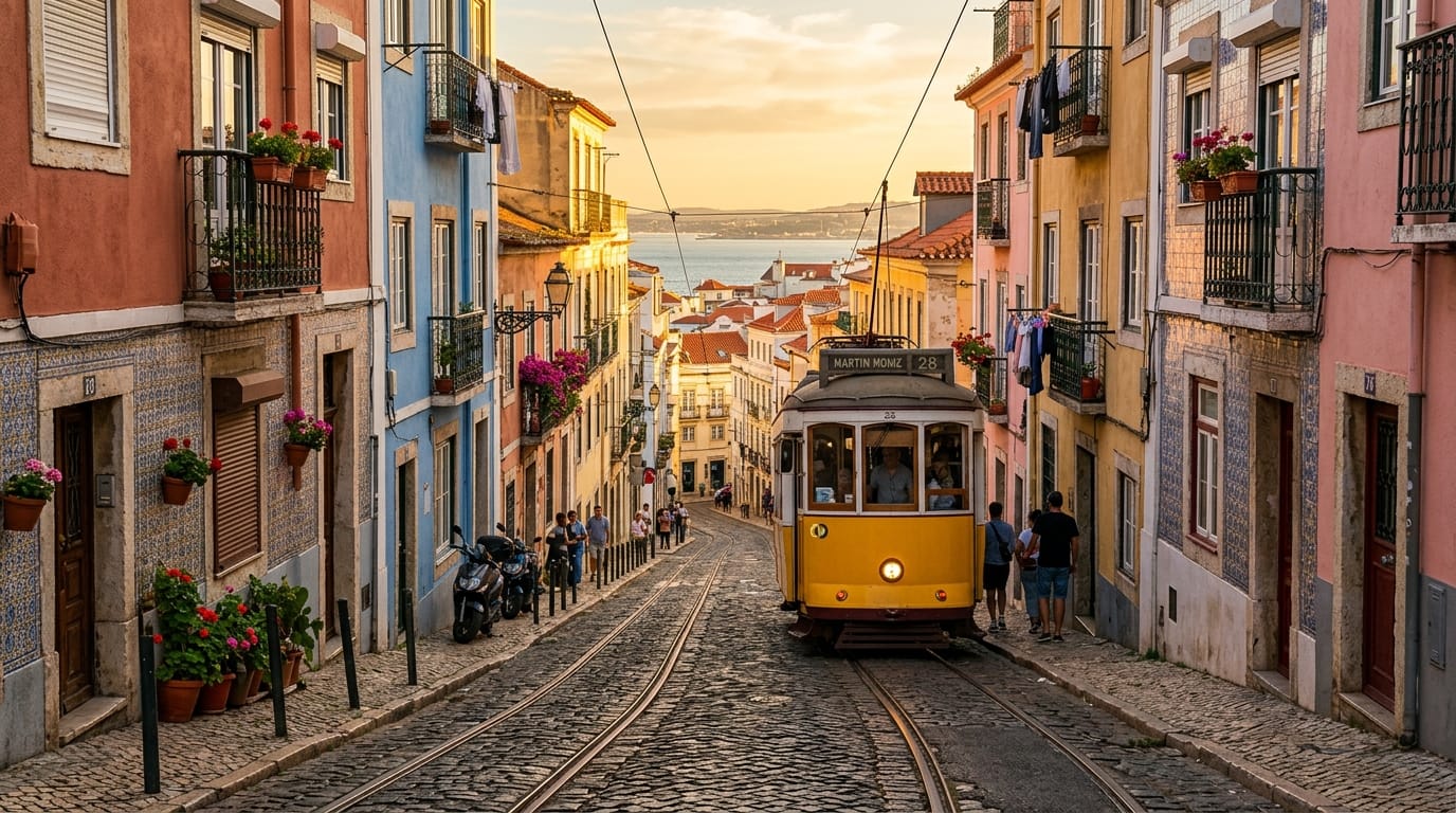 البرتغال لشبونة ترام أصفر وجهة سياحية 2026