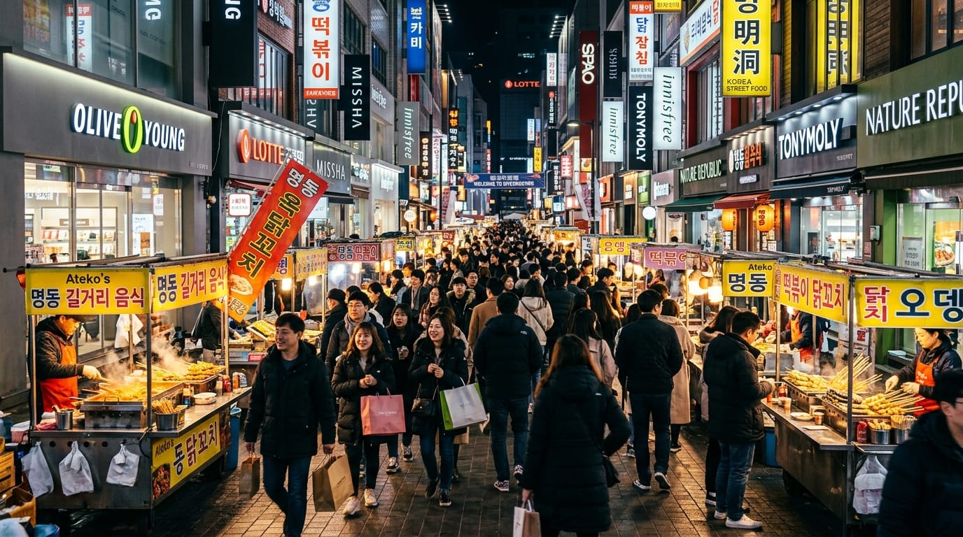 فيزا كوريا الجنوبية للمصريين 2026: دليلك الكامل لاستخراج فيزا كوريا الجنوبية 7 شوارع ميونجدونج سيول كوريا الجنوبية تسوق وأكل