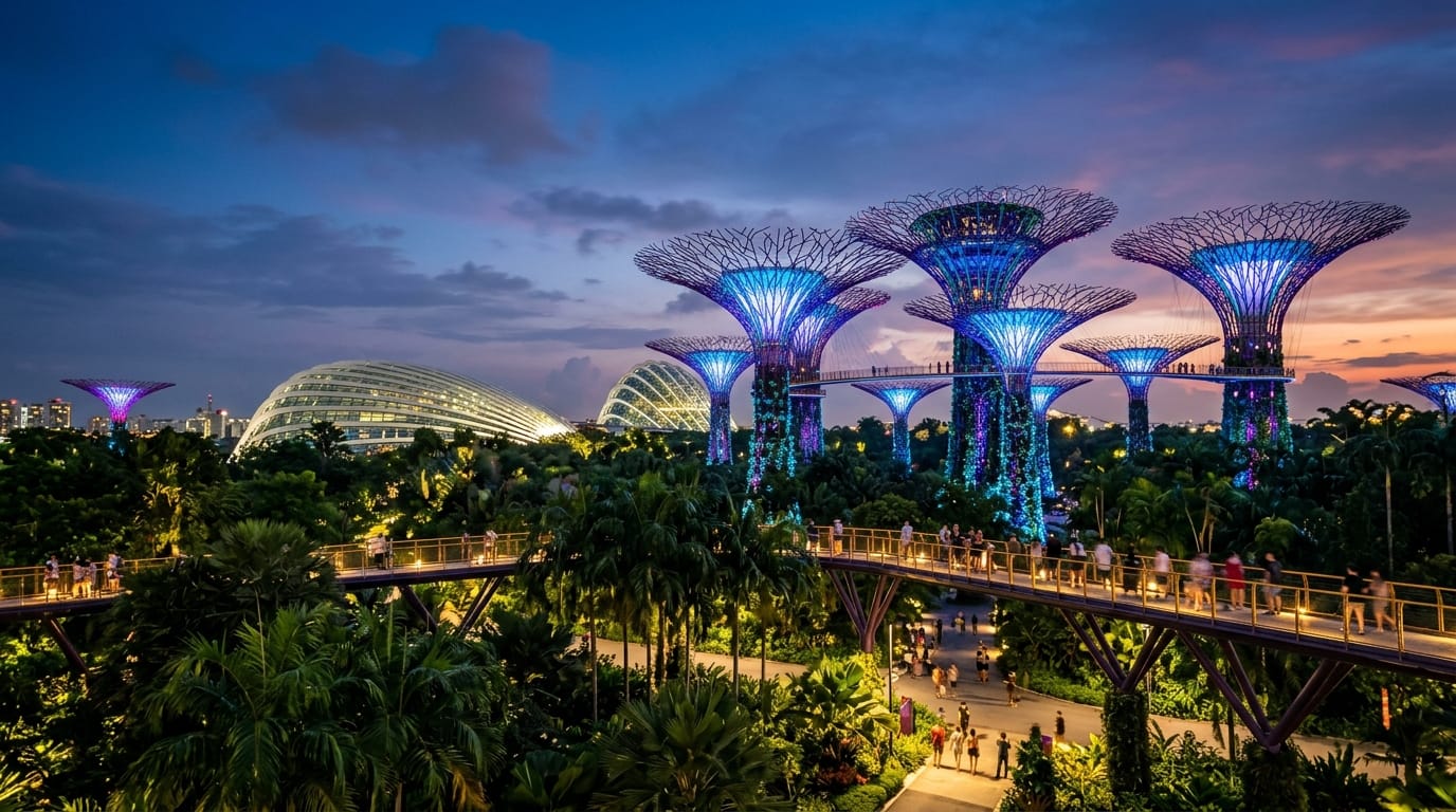فيزا سنغافورة للمصريين 2026 - Gardens by the Bay سنغافورة - أهم معالم سنغافورة السياحية