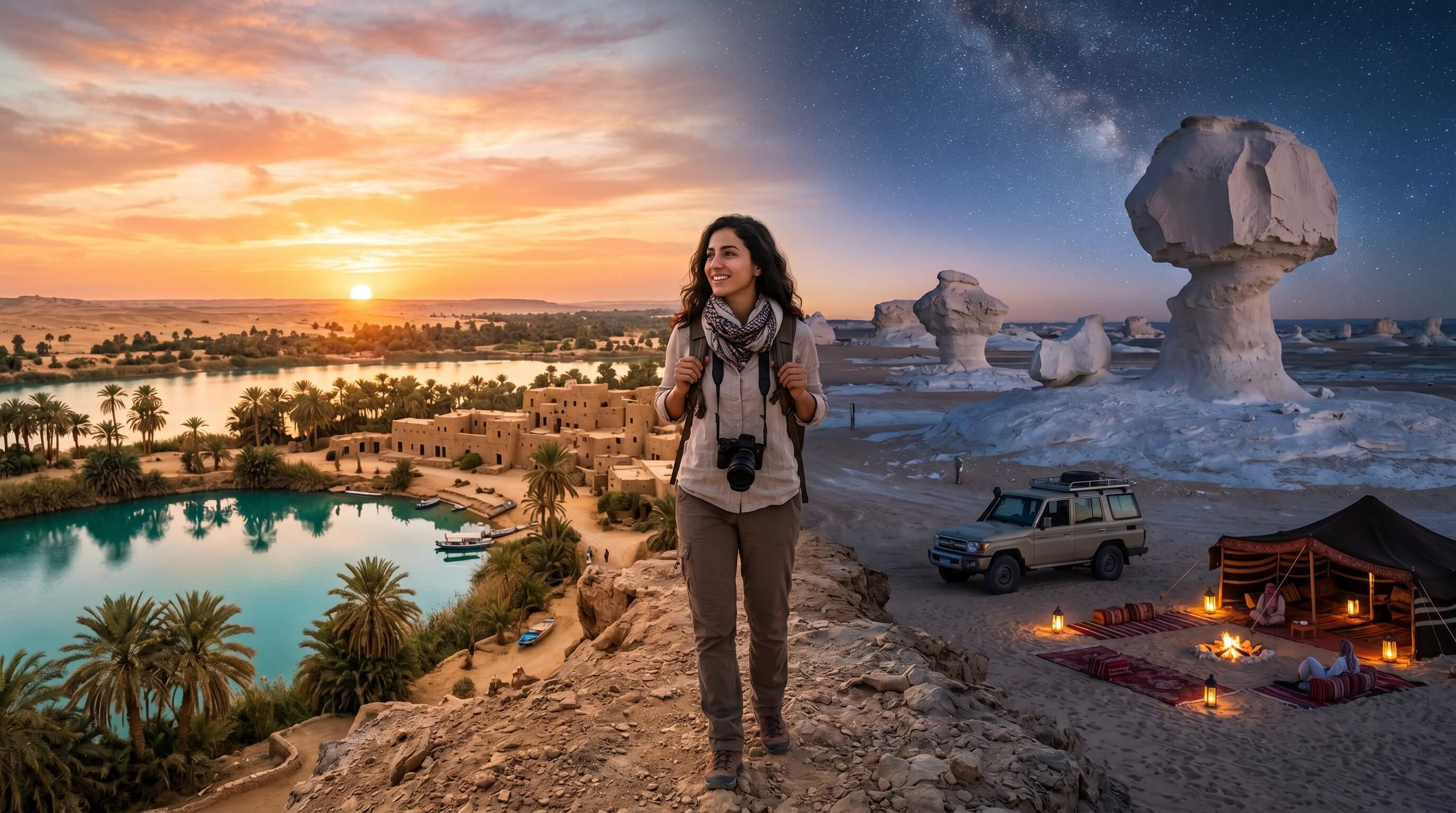 السياحة في سيوة والصحراء البيضاء 2026 سفاري في صحراء مصر