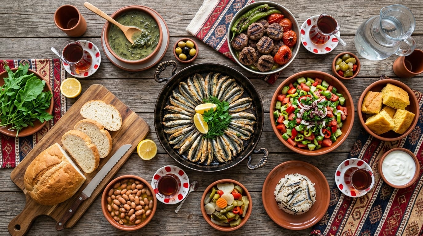 أكلات تركية حلال في طرابزون أكمك سمك الحمصي