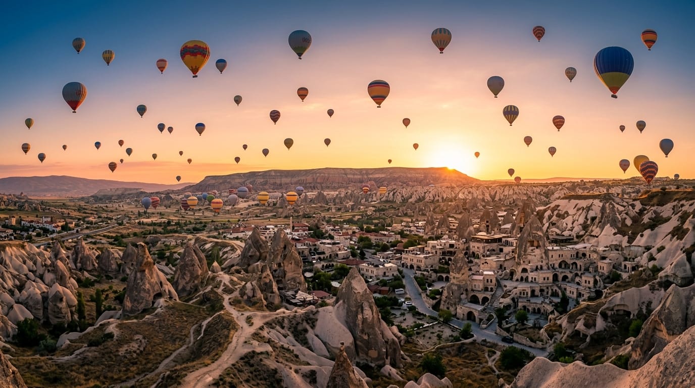 برنامج سياحي تركيا 10 أيام - المنطاد في كابادوكيا عند الفجر