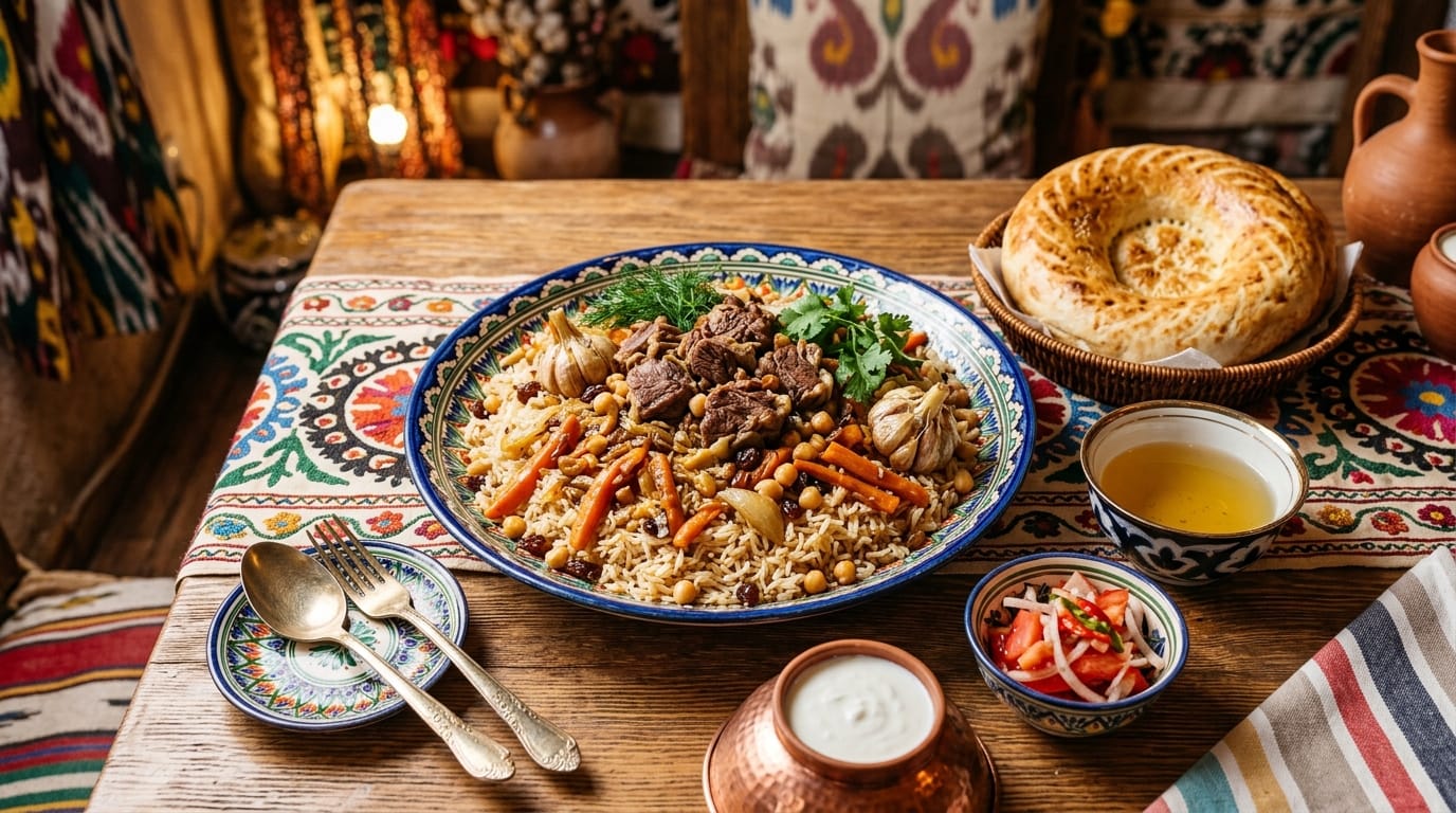 طبق البلوف الأوزبكي التقليدي
