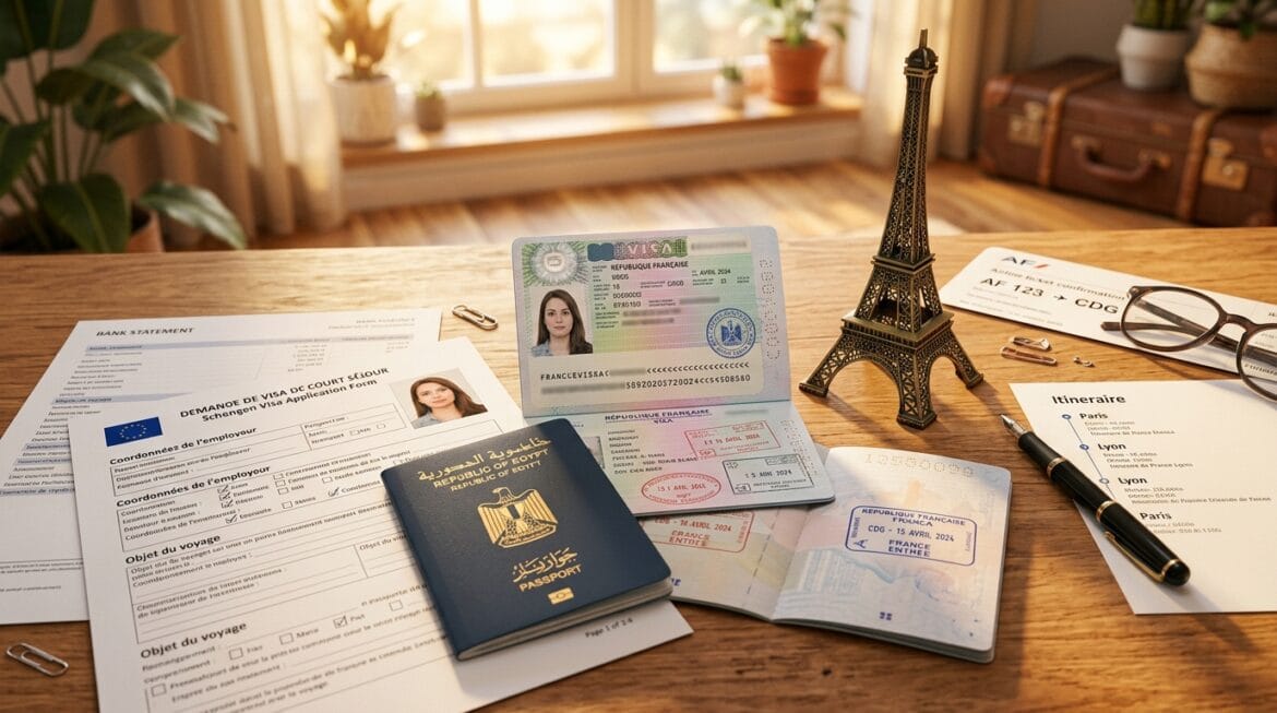 فيزا فرنسا للمصريين 2026 الأوراق المطلوبة لاستخراج فيزا شنجن فرنسا