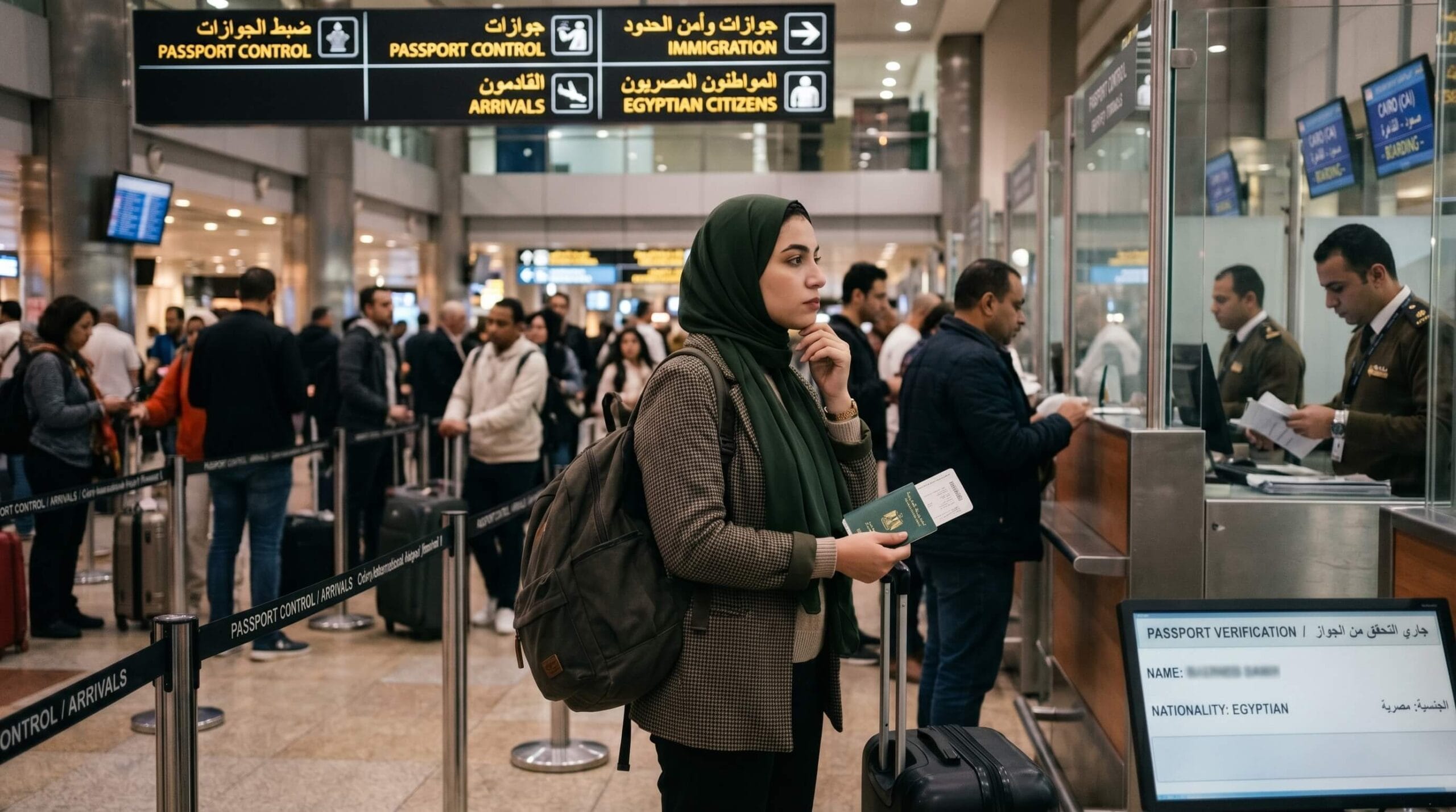 تصريح أمني جورجيا للمصريين 2026 girl in airport