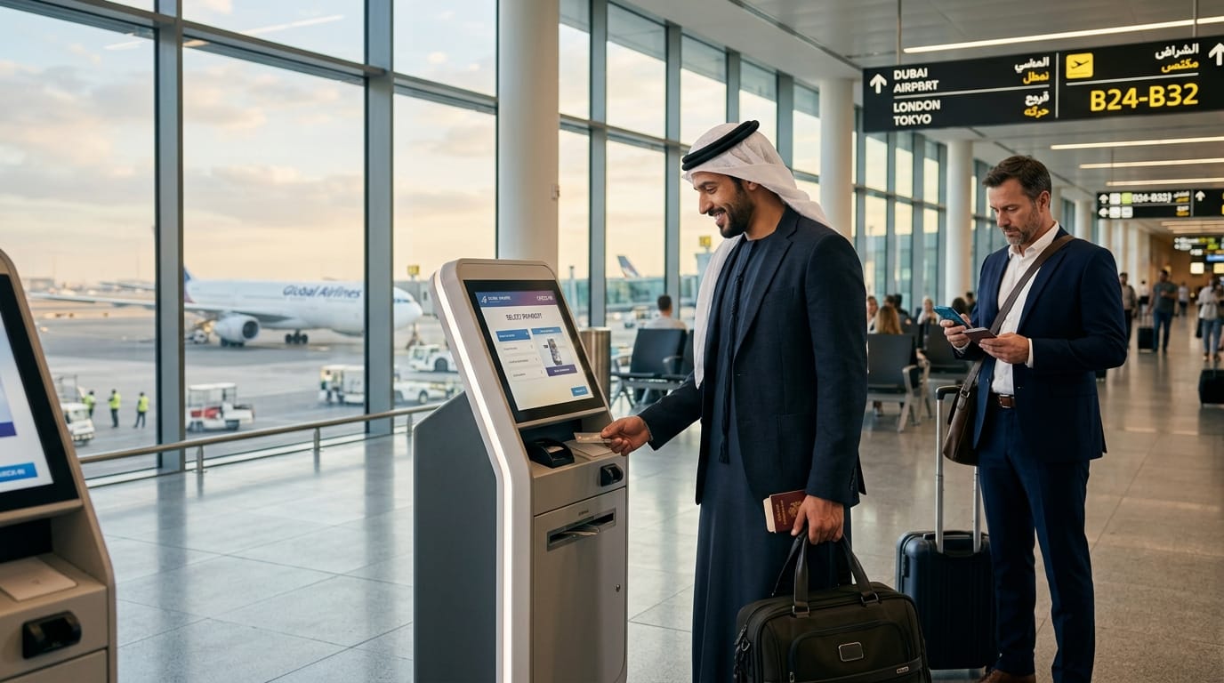 المسافر العربي يستخدم بطاقة دفع دولية في المطار 2026
