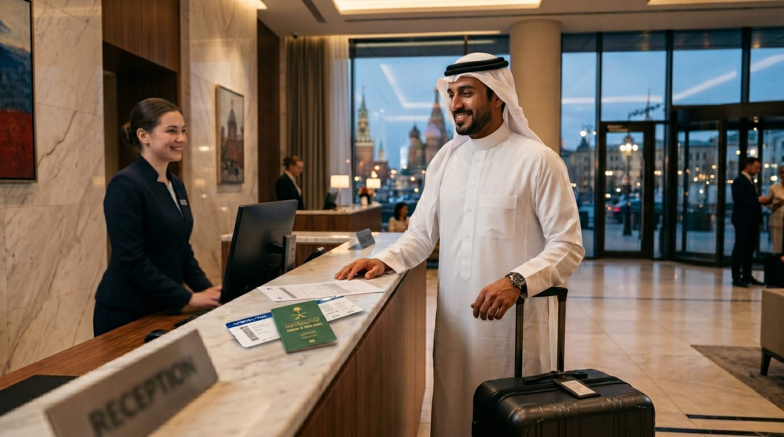 الوصول إلى فندق في موسكو للسعوديين بدون تأشيرة روسيا
