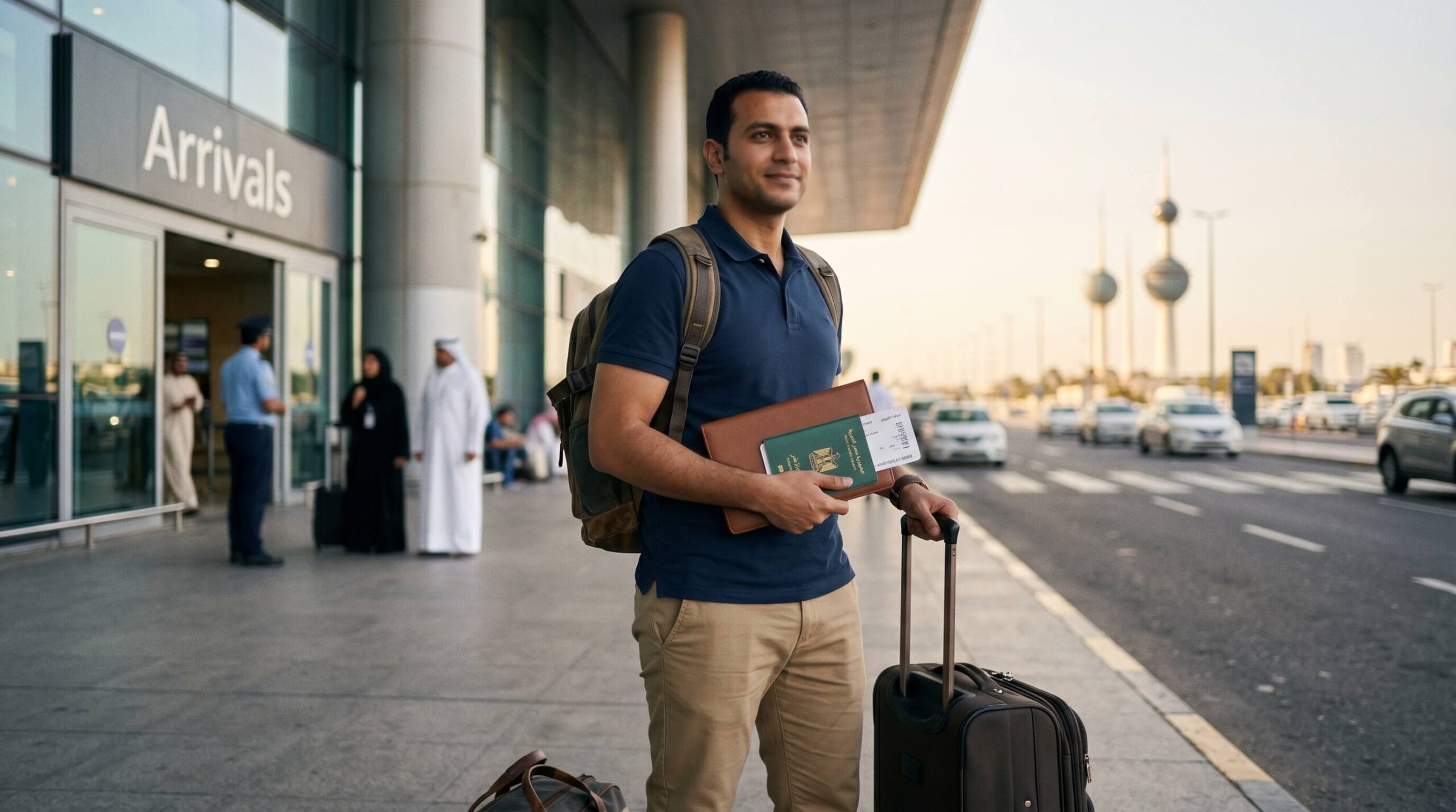 الوصول إلى الكويت بعد استخراج فيزا العمل للمصريين