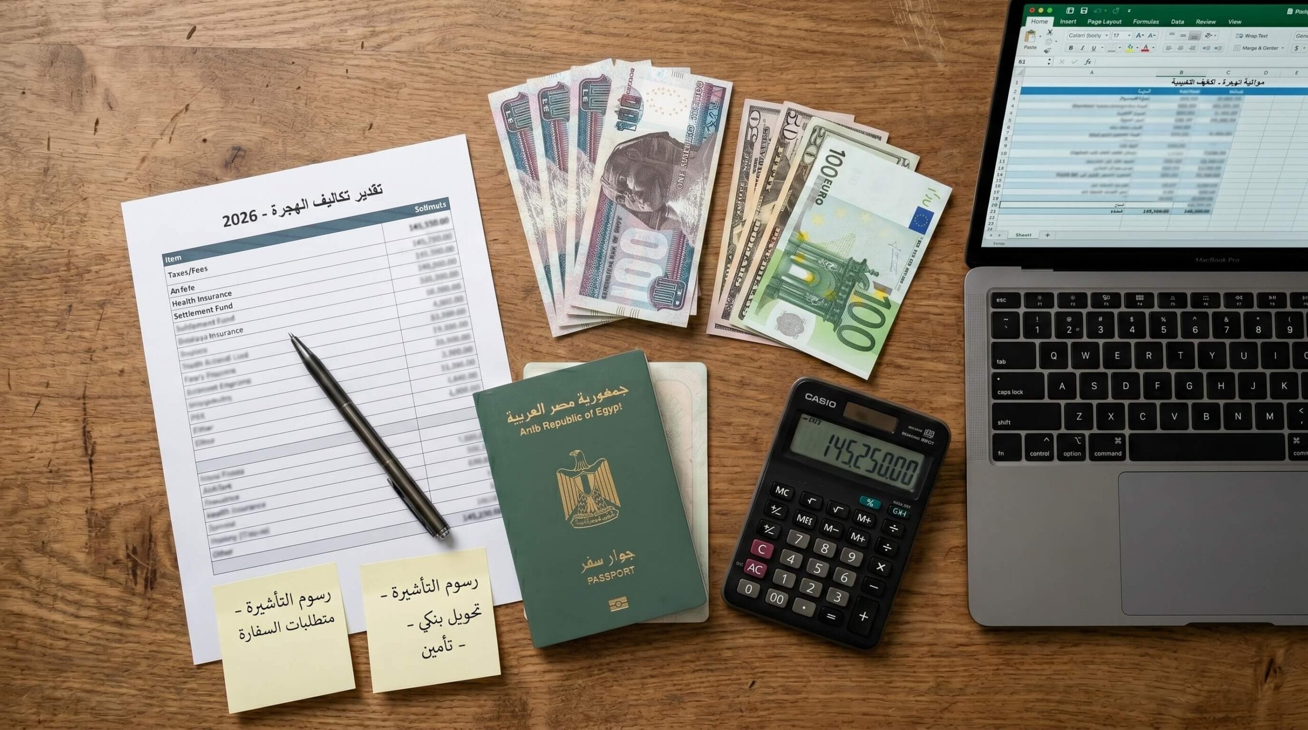 تكاليف الهجرة من مصر في 2026