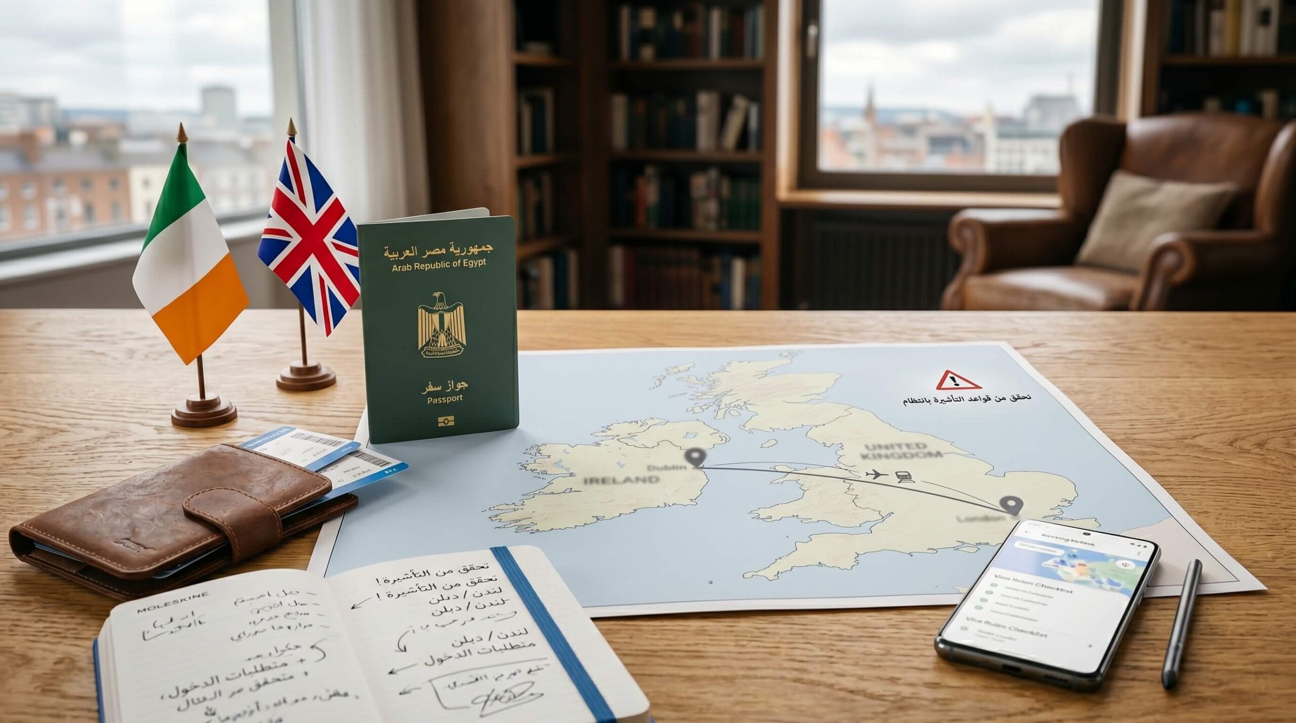 🇮🇪 فيزا أيرلندا للمصريين 2026: الأوراق والرسوم وهل تدخل بريطانيا أو شنجن؟ 5 Common Travel Area بين أيرلندا وبريطانيا وهل تنفع للمصريين
