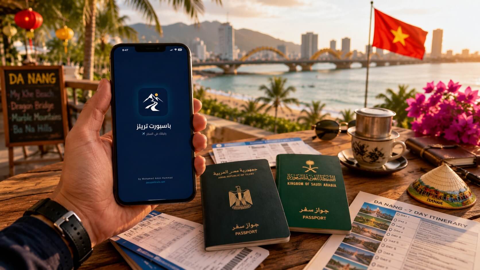 تطبيق Passport Trails للتخطيط لرحلة الصين بدون فيزا للسعوديين 2026