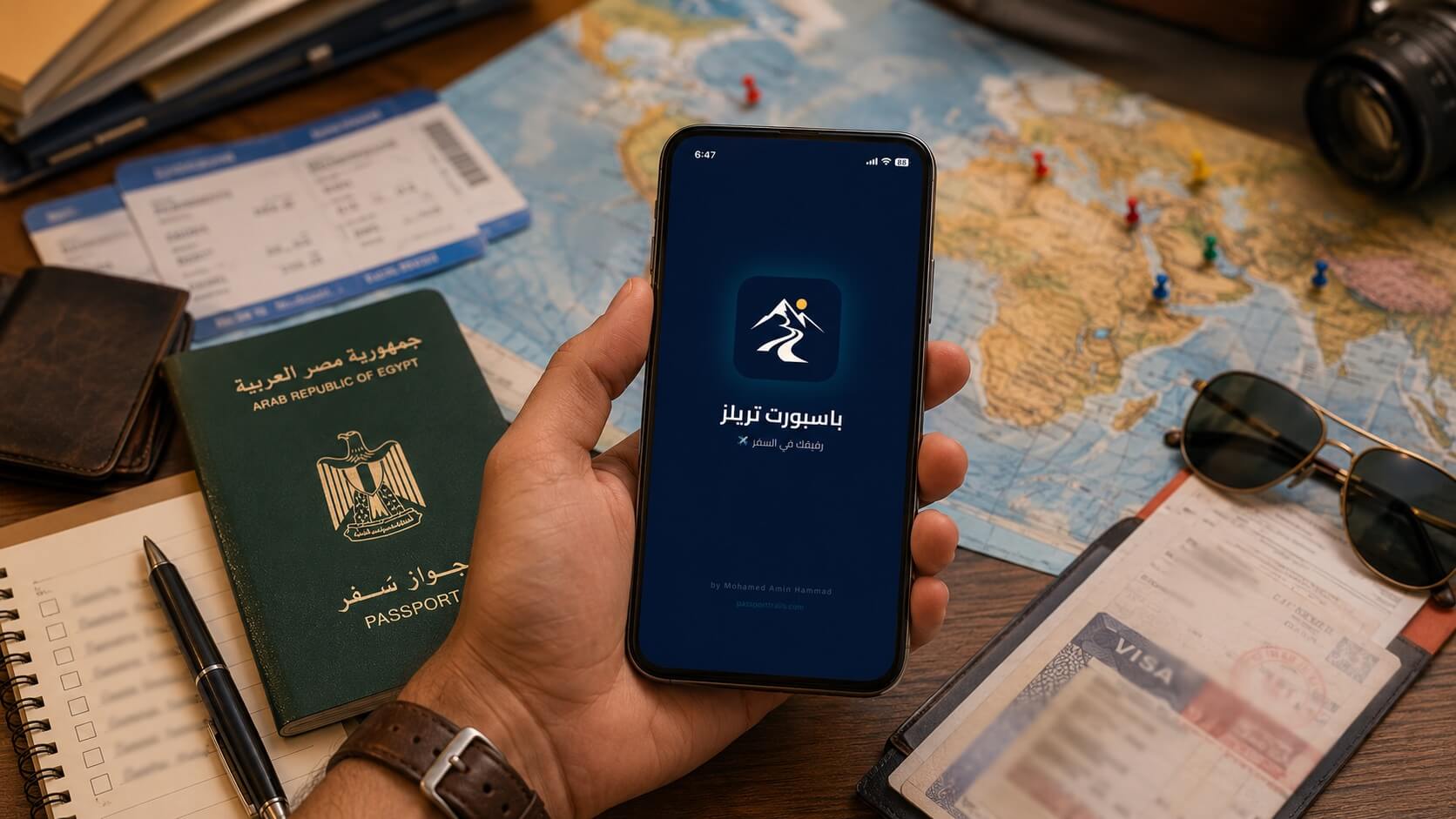 تطبيق Passport Trails لتخطيط السفر والفيزا للمصريين
