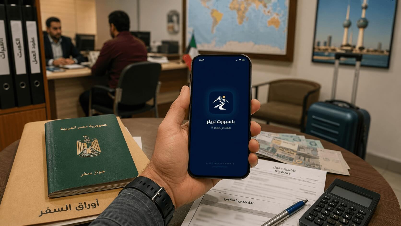 تطبيق Passport Trails لتخطيط السفر والتأشيرات للكويت