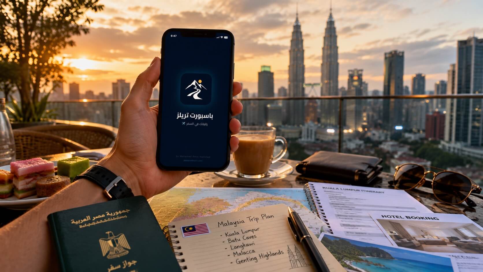 🇲🇾 تكلفة السفر إلى ماليزيا من مصر 2026: ميزانية 7 و10 و14 يوم 5 تطبيق Passport Trails لتخطيط رحلة ماليزيا وحساب تكلفة السفر إلى ماليزيا من مصر
