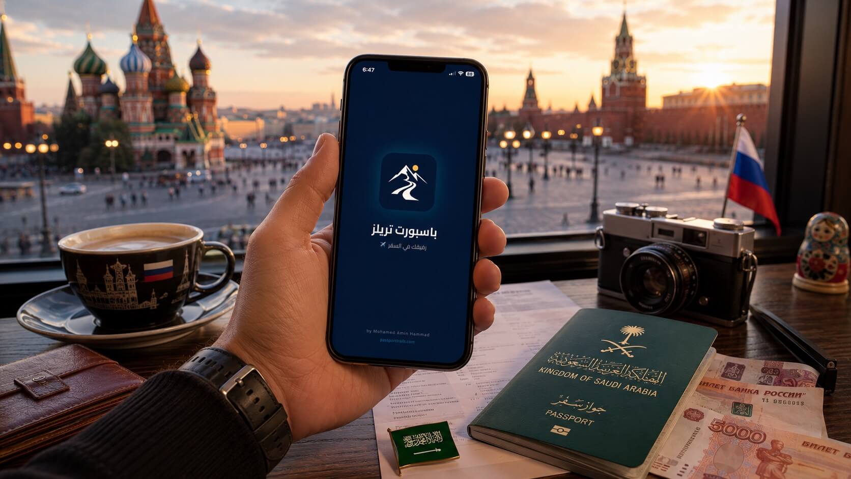 تطبيق Passport Trails لتخطيط السفر إلى روسيا للسعوديين
