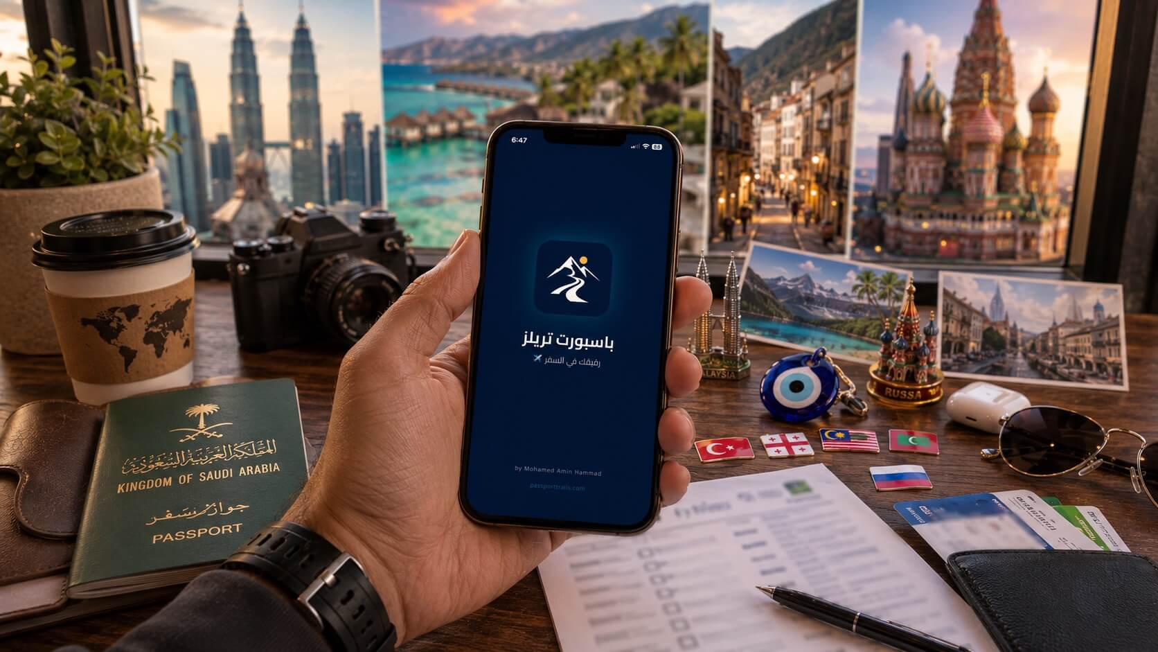 تطبيق Passport Trails لتخطيط السفر إلى دول بدون تأشيرة للسعوديين