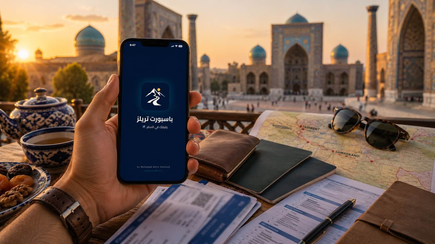 تطبيق Passport Trails لتخطيط رحلة أوزبكستان وطشقند وسمرقند
