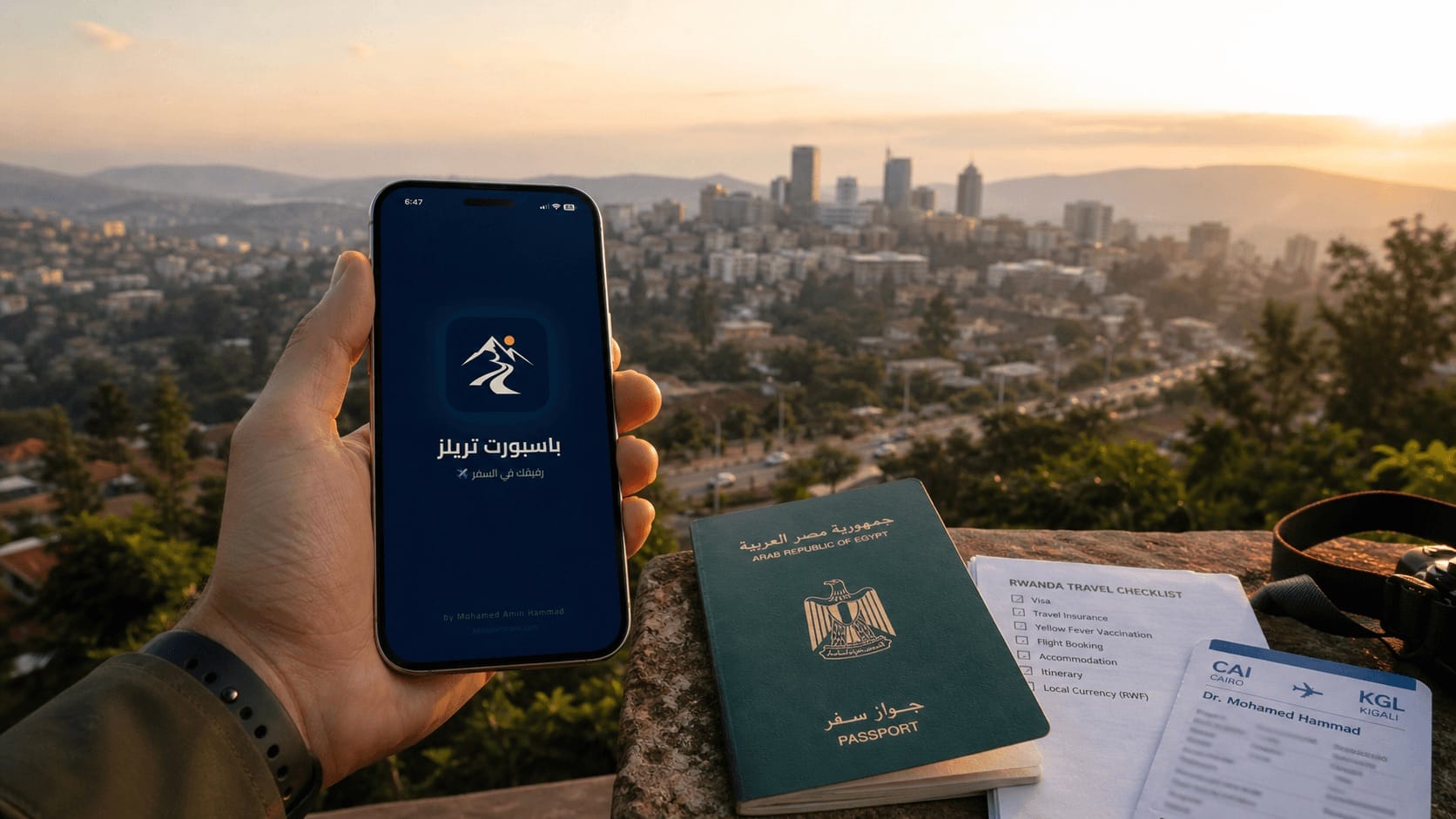 تطبيق Passport Trails لتخطيط رحلة رواندا للمصريين