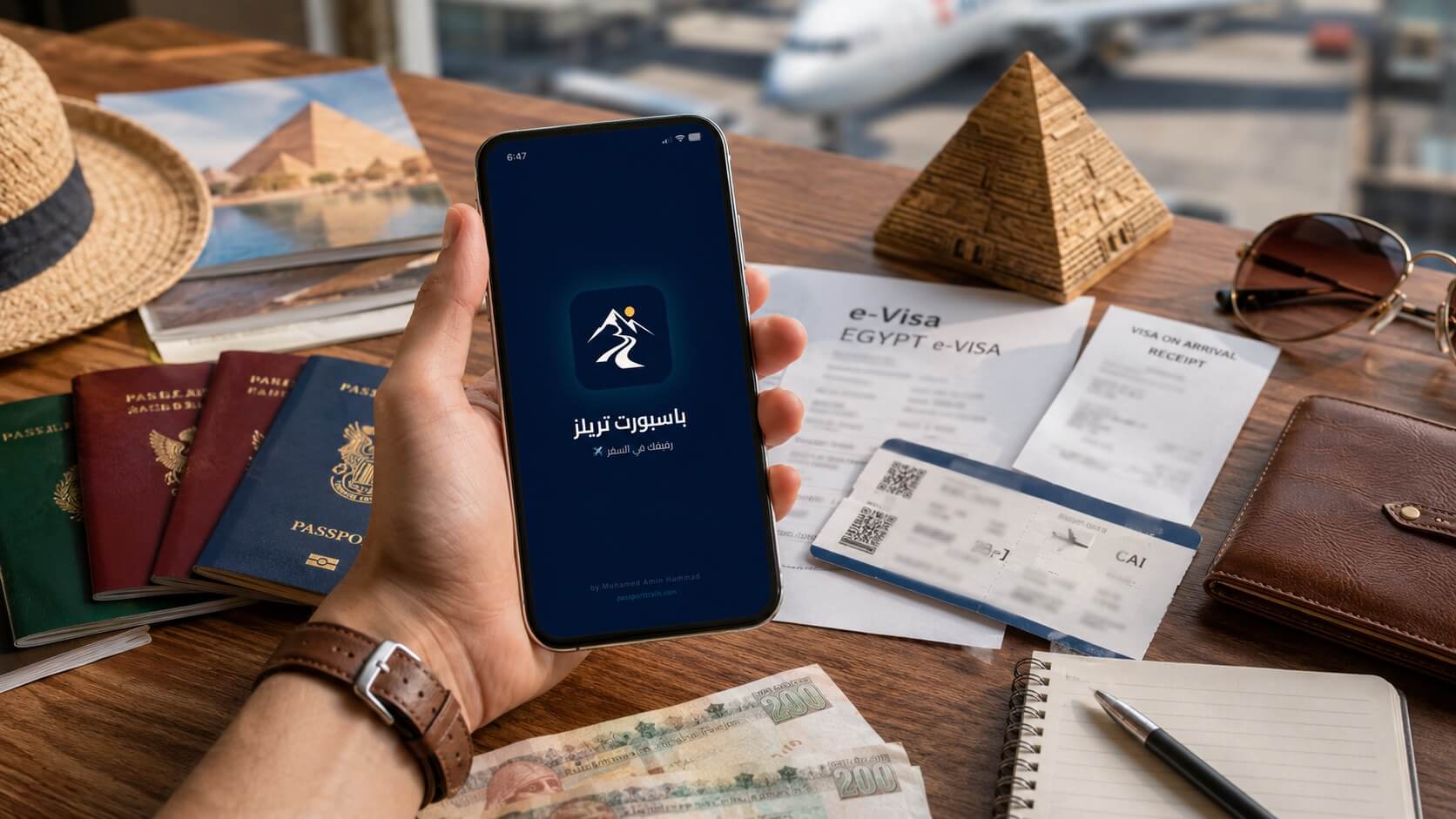 تطبيق Passport Trails لتخطيط فيزا مصر والسفر