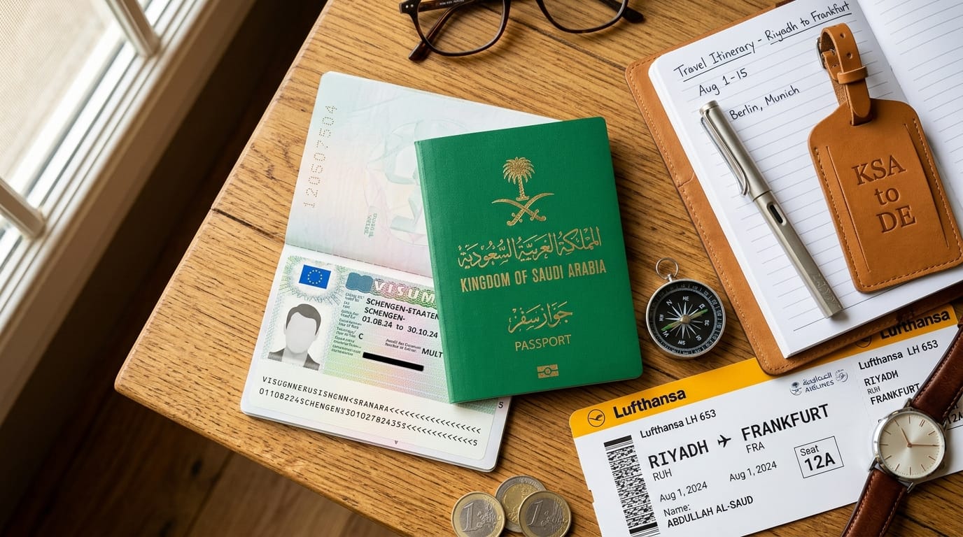 جواز سفر سعودي مع تأشيرة شنجن ألمانيا