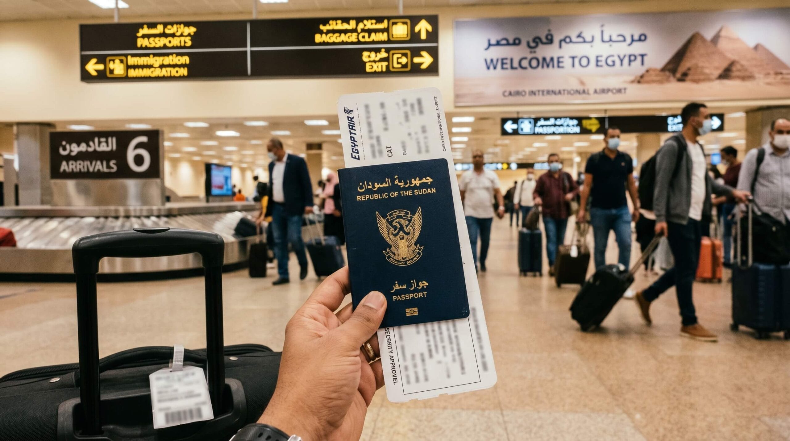 وصول السودانيين إلى مصر بعد الموافقة الأمنية